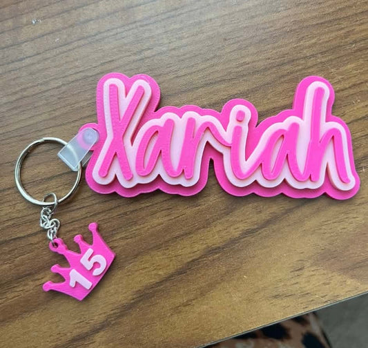 3D keychain / Bag tag with charm