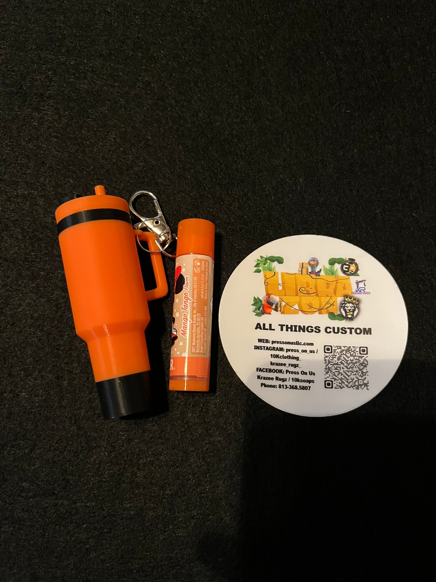 Tumbler Key Chain w/chapstick | Press On Us, LLC