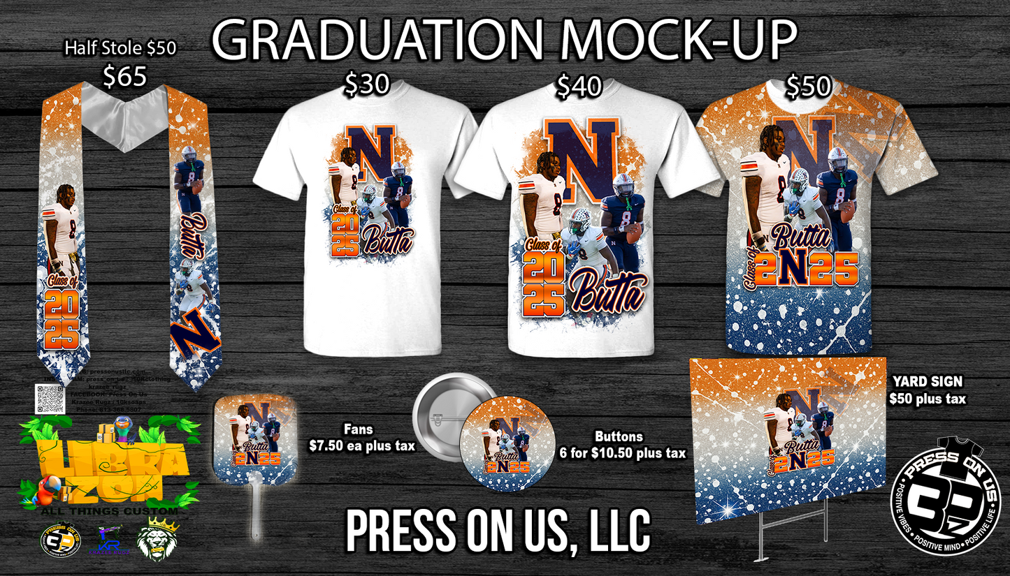 Graduation Shirts | Standard | Full Front | Full Coverage