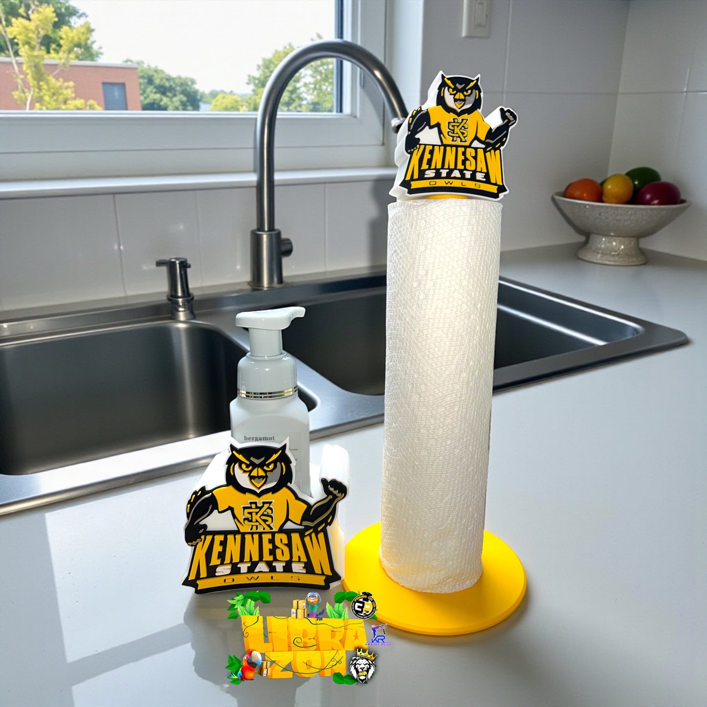 Paper Towel & Soap Dispenser (fits bath and body liquid soap bottles)