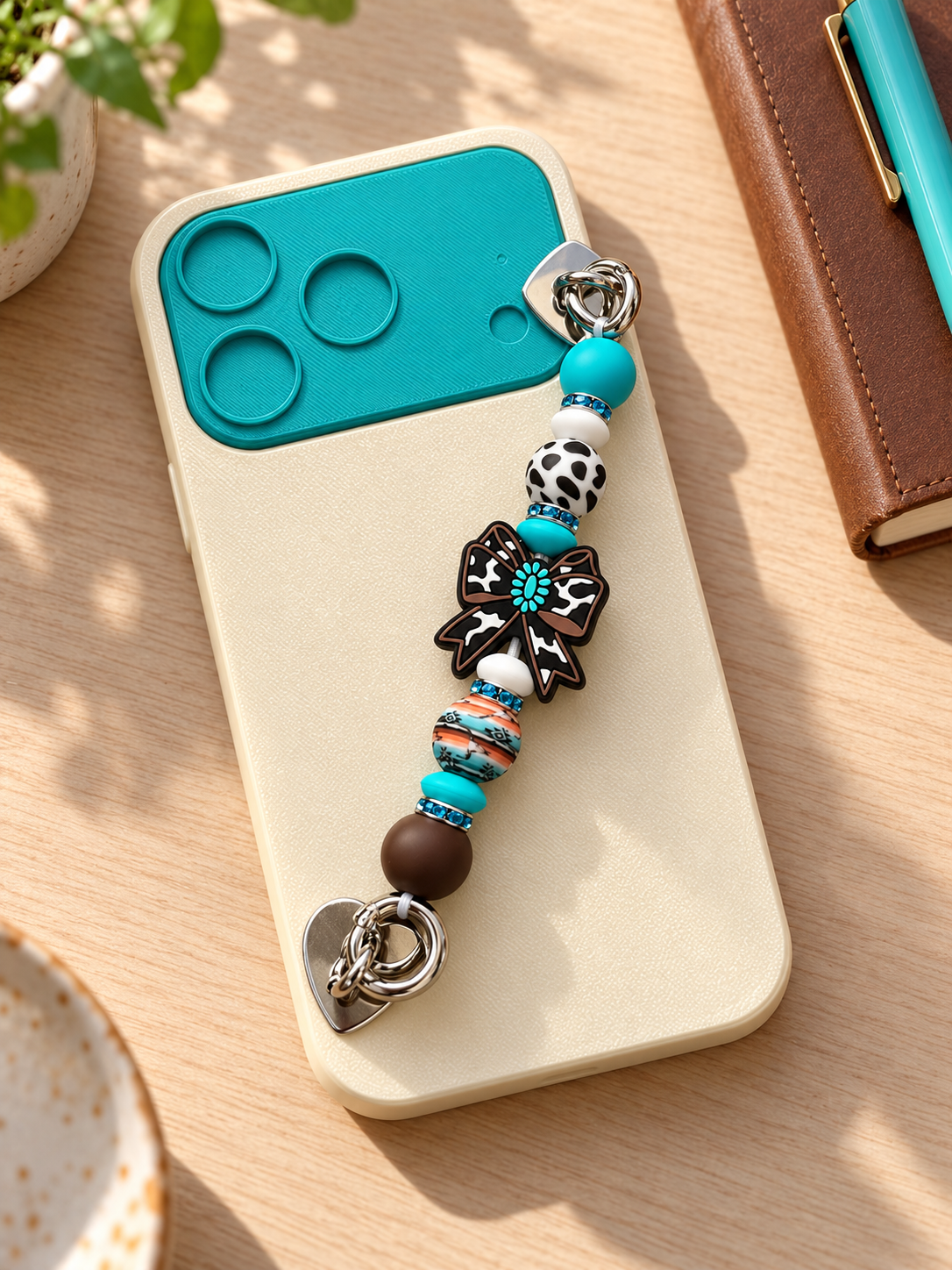 Beaded phone grips