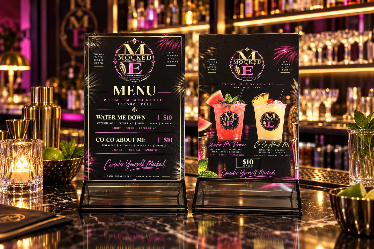 Acrylic Frame Style Menus