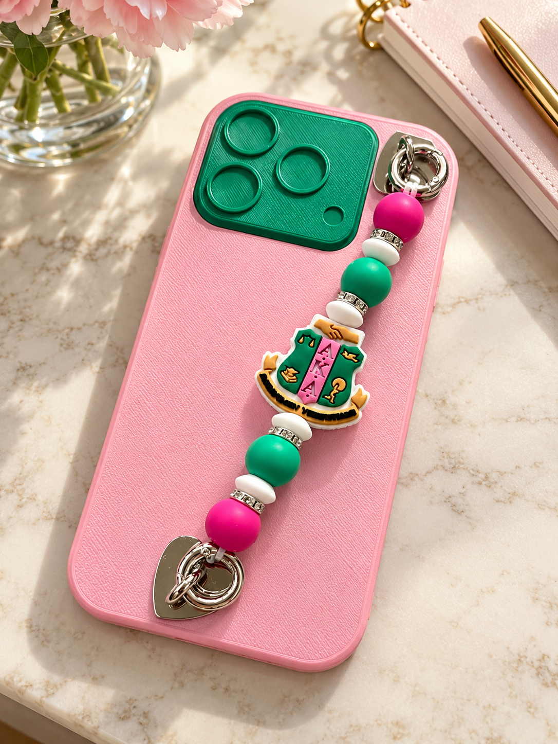 Beaded phone grips