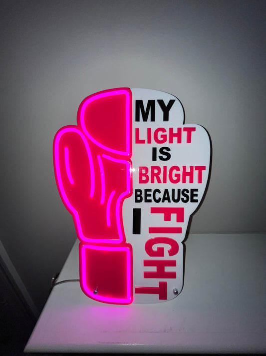 Breast Cancer Neon Light | Press On Us, LLC
