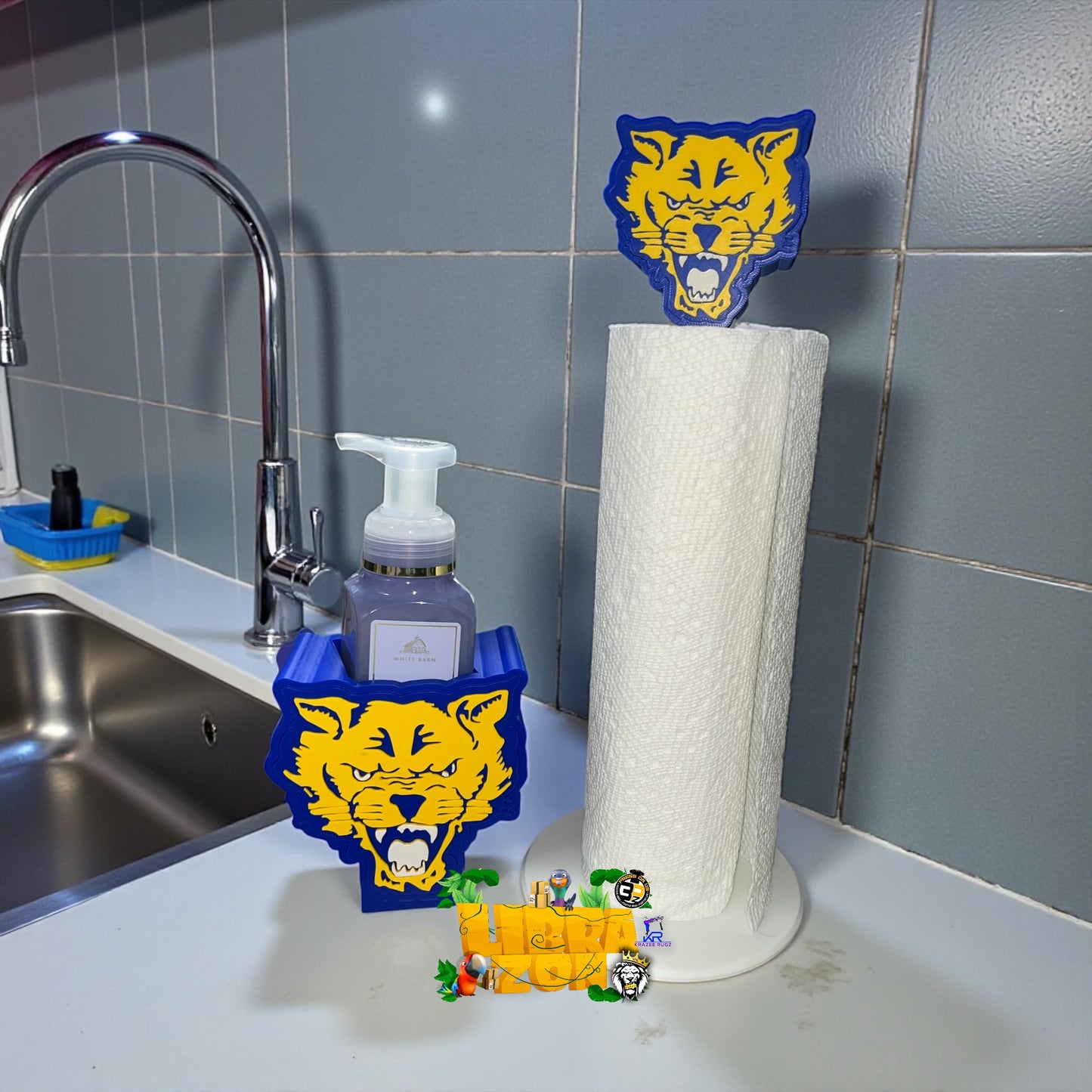 Paper Towel & Soap Dispenser (fits bath and body liquid soap bottles)