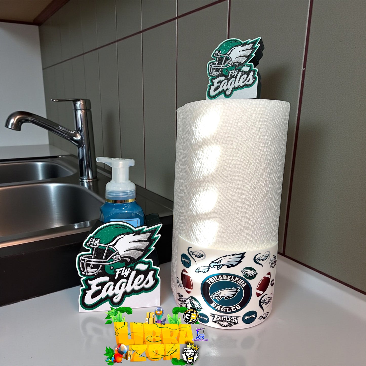 Paper Towel & Soap Dispenser (fits bath and body liquid soap bottles)