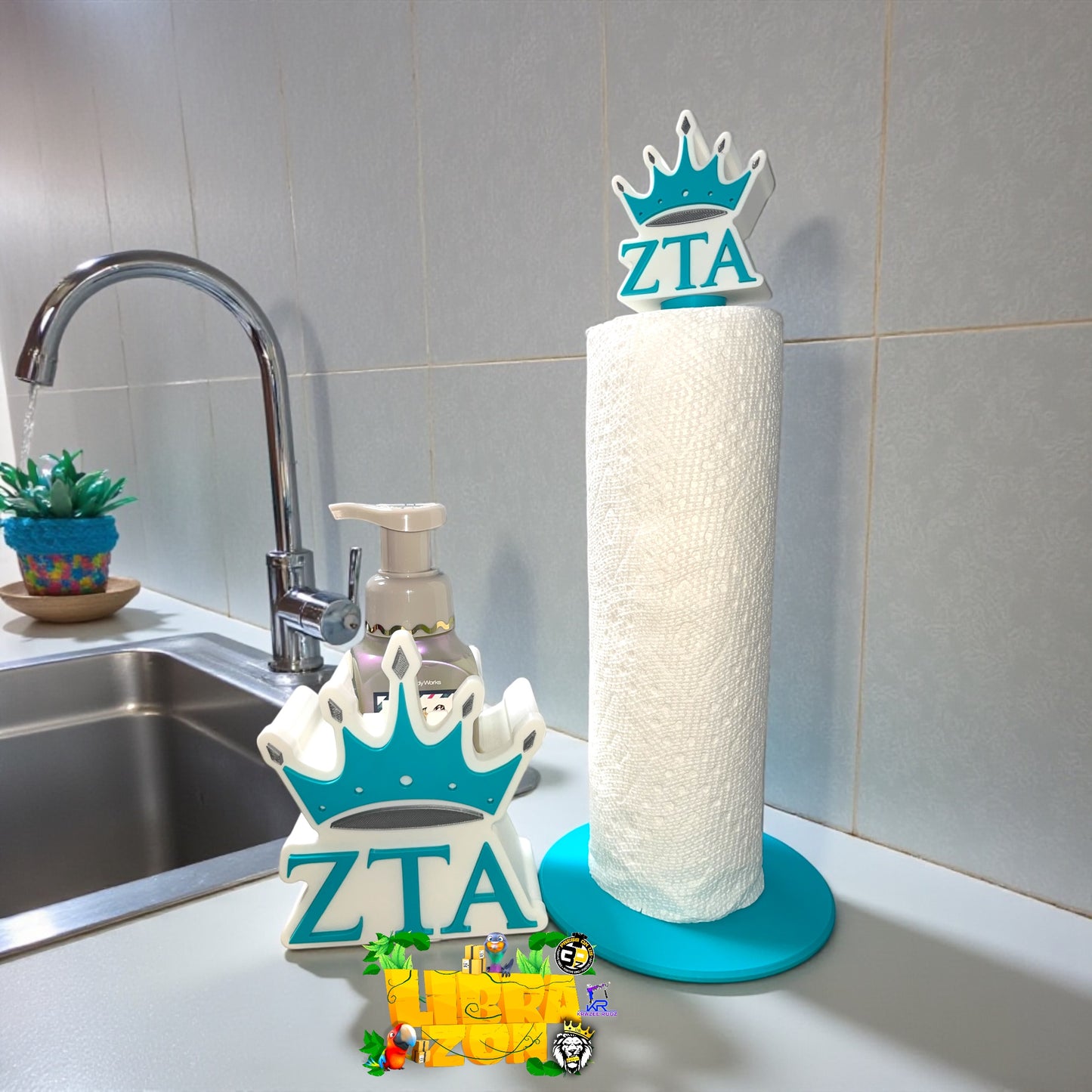 Paper Towel & Soap Dispenser (fits bath and body liquid soap bottles)