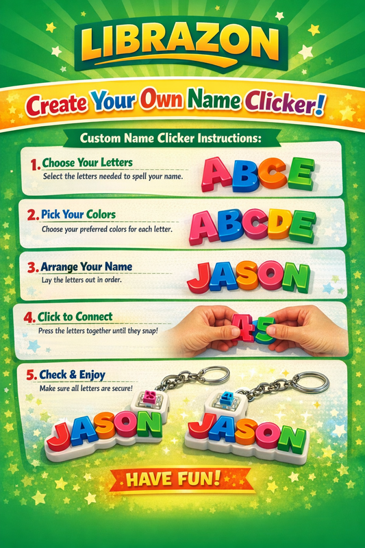 Light up Name Fidget Clickers / Press On Us, LLC