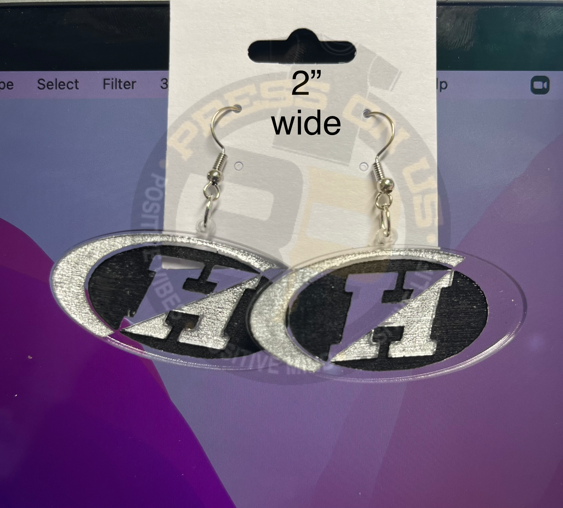 Acrylic 2025 monogram earrings